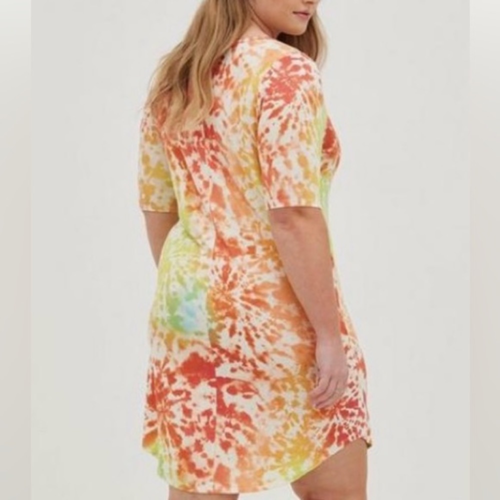Torrid NWOT Tie-Dye V-Neck Super Soft Dress Size 3 (22/24 or 3X) - Picture 3 of 11
